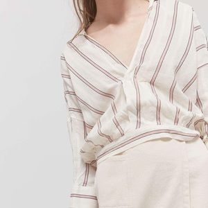 UO Striped Cropped Blouse